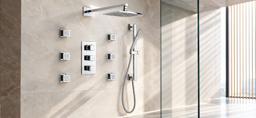Hotel shower system designed for long-term maintenance and service