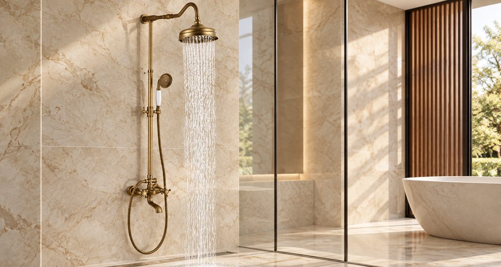 Hotel shower system for plumbing engineering coordination