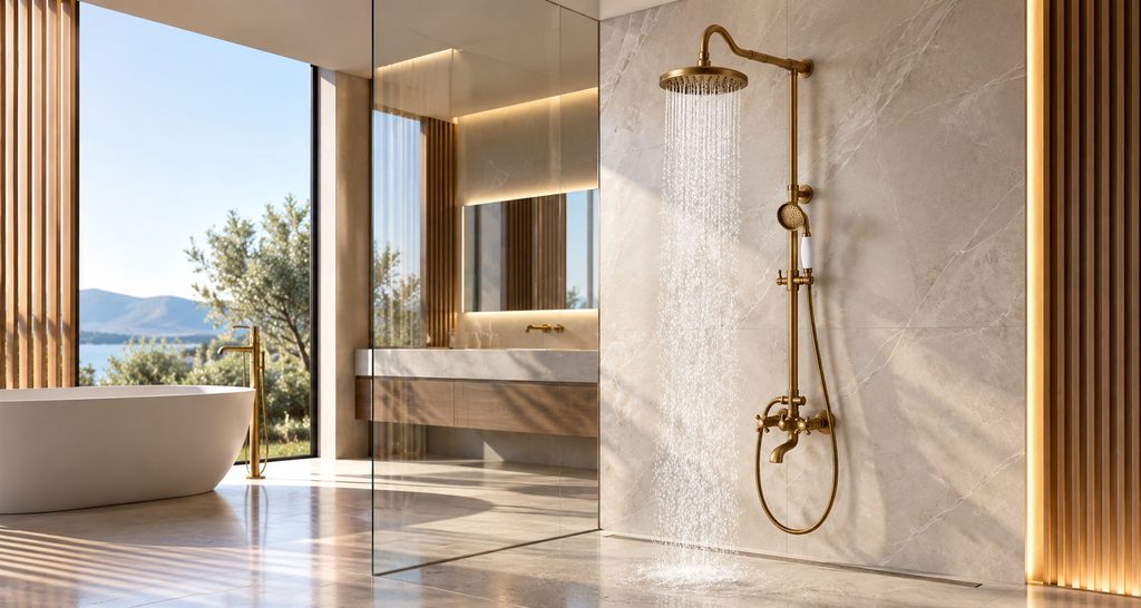 Fontana Milan Brass Rain Shower