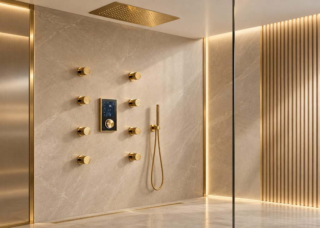Hospitality Gold Digital Rain Shower 1